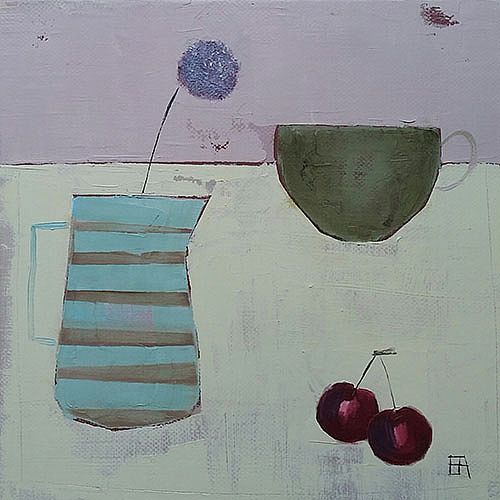 Eithne  Roberts - Stripey Jug and Cherries